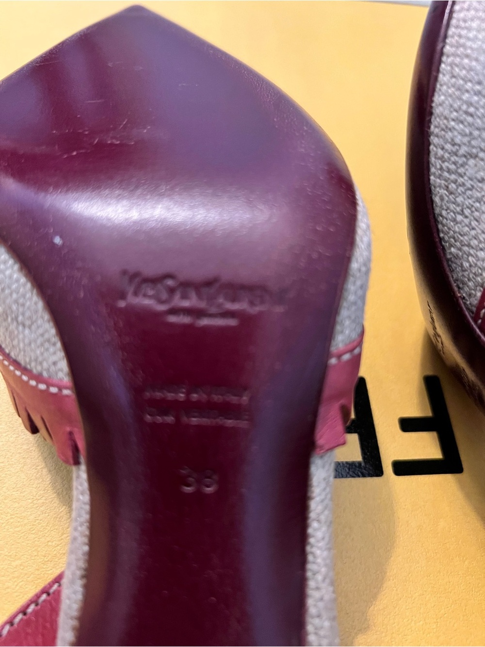 VTG Archival YSL Red‎ Heart Slingback Heels. Limited Edition. Never Worn - Picture 6 of 7